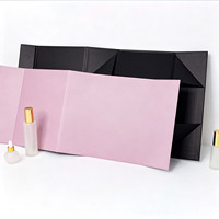 Boîte cadeau magnétique en papier épais de haute qualité personnalisée avec aimants pliés et rubans