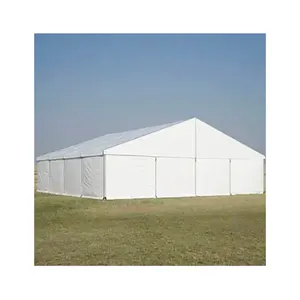 אוהל מחסן מבנה אלומיניום גדול לבן עמיד למים חיצוני 25 x 50 מ' לאחסון זמני