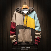 Chắp Vá Của Nam Giới Hoodies & Áo Nỉ Với Pocket Biểu Tượng Tùy Chỉnh Đi Đường Hoodies Mens