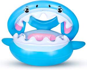 <span class=keywords><strong>Flotador</strong></span> de Piscina para Bebés de PVC Duradero, Libre de Ftalatos, con Forma de Tiburón, Anillo de Natación Inflable para Bebés, Instalaciones de Entretenimiento Acuático - Product Image 2