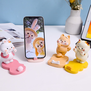 ที่วางโทรศัพท์รูปสัตว์การ์ตูน วัสดุเรซิ่น สำหรับวางบนโต๊ะ น่ารัก ใช้เป็นที่ตั้งโทรศัพท์มือถือ และตกแต่งได้ - Product Image 2