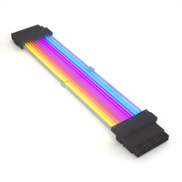 Sıra tarzı parlayan kablo tarak 24Pin RGB güç kablosu uzatma kabloları 20cm