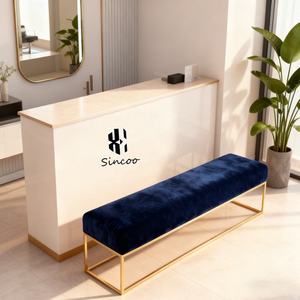 Sofá Semicircular de Terciopelo Moderno para Salón de Belleza, Hotel, Barbería, Salón de Peluquería, con Colores Personalizados - Product Image 4