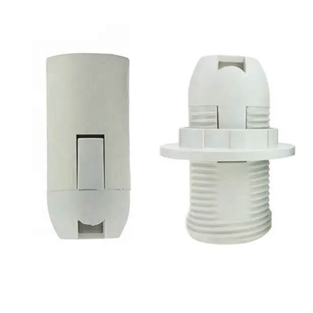 Screw Practical E14 base Light Bulb Lamp Holder Pendant Socket with Lampshade Ring 250V Black/White