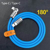 Kabel Data Tipe-C Pengisian Cepat 120W Super Cepat TPE 6A dengan Rotasi Magnetik 180 Derajat untuk Ponsel Android 15 PD
