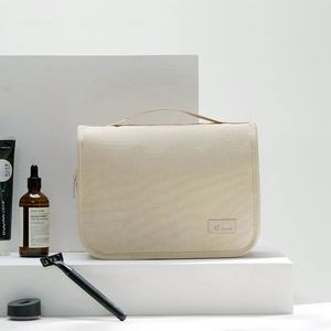 Travel <b>Makeup</b> Bag Polyester Zipper Closure Soft Handle Letter Pattern High Capacity Waterproof Toiletries <b>Storage</b> Pouch <b>for</b> - Product Image 3