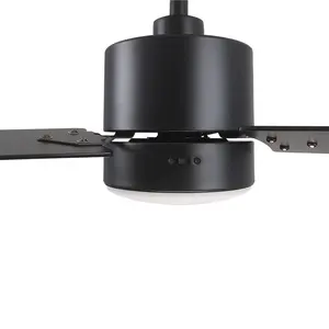 Ceiling Fan With Light And Pull Chain 52 Inch Contemporary Fixture With LED Bulbs Included Downrod Modern Steel With 3 Blades