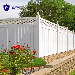 Princeton modern decorative white PVC garden fence whole privacy vertical slats