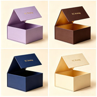 Boîte en carton pliable magnétique de luxe personnalisée pour cadeaux, vêtements, chaussures, avec logo estampé or