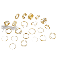 Bagues Vintage Set Or Knuckle Serpent Chaîne Anneau Empilable Taille Diamant Forme En Acier Inoxydable Bijoux À La Mode Femmes