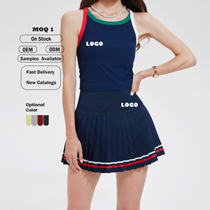 ชุดเทนนิสฤดูร้อนคุณภาพสูงสำหรับผู้หญิง กระโปรงกีฬาพร้อมเสื้อท่อนบน กระโปรงพลีทสำหรับกอล์ฟ ชุดกีฬา - Product Image 1