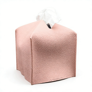 Высококачественный чехол для коробки с салфетками из искусственной кожи с текстурой под гальку, с мягким гибким дизайном, прочный держатель для салфеток для повседневного домашнего использования - Product Image 3