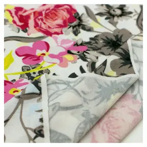 High Quality Custom Design Floral Bamboo Fiber Spandex Stretch Digital Printing Knit Weft Jersey Fabrics For Undershirts