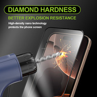 Protection d'écran en verre trempé pour iPhone 15 Pro Max, dureté 9H, anti-choc, anti-rayures, protection de la vie privée