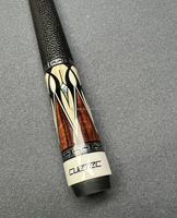 Queue de billard Premium Cuetec Tiger Strike en fibre de carbone à faible déflection, avec incrustation, pour snooker et billard