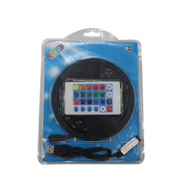 Kit de barres lumineuses LED 5050 pour éclairage d'ambiance TV, avec alimentation USB 5V basse tension, étanche, époxy, et télécommande RGB.