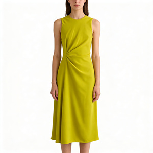 Fornitore all'ingrosso di <span class=keywords><strong>abbigliamento</strong></span> OEM: Abito casual estivo da donna elegante <span class=keywords><strong>a</strong></span> vita alta senza maniche di media lunghezza in spandex - Product Image 2