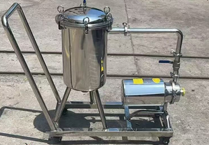 Sanitary Stainless Steel <b>Wine</b> Beer Beverage Single Stage and Two Stage Microporous Filter System with Centrifugal <b>Pump</b> and Cart - Product Image 5