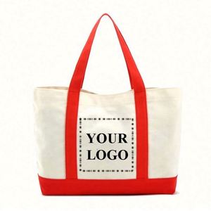 Wholesale Eco-Friendly Square Cotton Canvas Tote <b>Bag</b> with Heavy Duty Leather Handles for <b>Work</b> or Promotion - Product Image 1