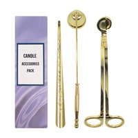 Gloway vente en gros, outils de bougie en acier inoxydable, coupe-mèche de bougie et ensemble de reniflard de bougie avec boîte cadeau 3 pièces