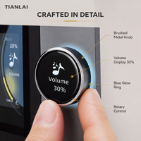 Panel Dinding Tuya Zigbee Gateway 8 Inci, Kontrol Peredupan Lampu 3D, Pengontrol Tirai AC, Musik, TF, USB, AUX untuk Rumah Pintar