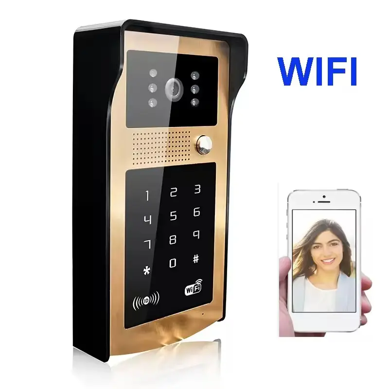 هاتف باب فيديو Ip مزود بخاصية بطاقة تحديد الهوية وملإدخال وتعريف رمز الإتصال هاتف باب ذكي مزود بخاصية إدخال رمز الإتصال