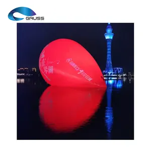 물 위에 65FT 레드 자이언트 하프 하트 모양의 풍선 풍선 자동 팽창 광고 풍선