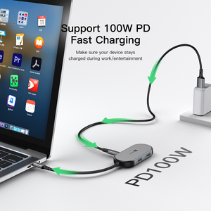 4 in 1 Type C Hub 5Gbps Data Transfer Expansion <strong>Dock</strong> <strong>Laptop</strong> Docking <strong>Station</strong> Type C to USB 3.0 PD 100W USB C Docking <strong>Station</strong> - Product Image 6