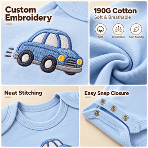 MENGWU Tutine per Neonati in Maglia a Coste Pronte per la Spedizione, Personalizzabili con Nome e Logo Ricamato, per 0-24 Mesi - Product Image 2