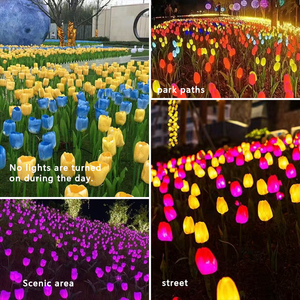 TOPREX Poteaux lumineux LED en plastique en forme de tulipe pour décorations de jardin extérieur, mariages et événements du Nouvel An – Idéal pour les fêtes de Noël - Product Image 3