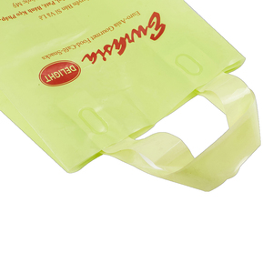 Lianyou supermarché Logo petit sac à gousset latéral en polythène Logo personnalisé poignée thermoscellée sac cadeau en plastique en gros - Product Image 5