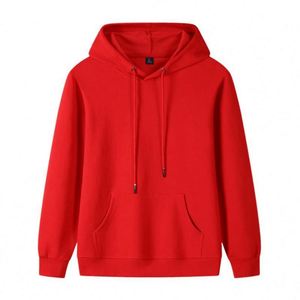Winter Women's Custom Printed Hooded Knitted Breathable Plush Thickened Solid Color 100% Cotton Front Logo Casual Versatile - Product Image 6