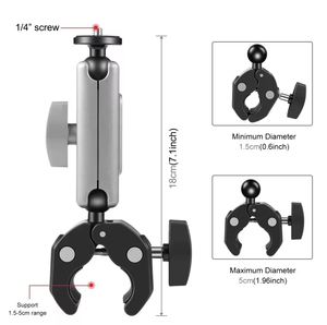 Support universel de <span class=keywords><strong>guidon</strong></span> de bras de tête de vélo de moto en aluminium Super Clamp Mount pour GoPro pour Insta360 Action Camera Holder - Product Image 3