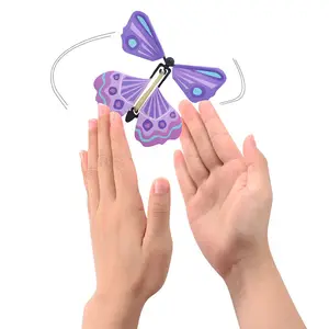Explosion Box Magic Flying Butterfly in The Book Rubber Band Powered Fairy Flying Toy Wind Up Flying Butterfly Surprise Box