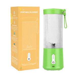 Licuadora portátil de 400 ml, mini vaso exprimidor recargable por USB con cinco cuchillas adicionales, revestimiento de PC de grado alimenticio para uso en movimiento. - Product Image 1