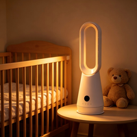 Ventilateur de table intelligent sans pales avec lumière LED 7 couleurs et filtre magnétique – Ventilateurs électriques pour la maison