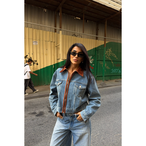 Chaqueta de Mezclilla Azul Índigo para Mujer, Marca Yaka, Talla S - Product Image 4