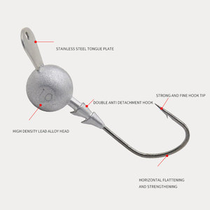 Testa di Jig Minnow con Labbro Oscillante, Amo <span class=keywords><strong>da</strong></span> <span class=keywords><strong>Pesca</strong></span> per Lanci Lunghi, Testa di Jig con Labbro per <span class=keywords><strong>Pesca</strong></span> al Bass, Pesce Mandarino, Topmouth Culter, Esche Morbide - Product Image 5