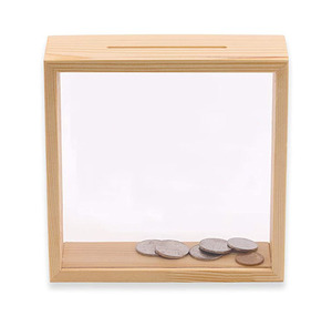 Salvadanaio decorativo in legno con cornice in legno - Product Image 1