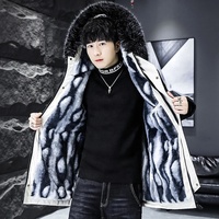 Veste longue d'hiver pour homme, parka thermique tendance, manteau décontracté pour homme, col en fourrure classique, veste rembourrée chaude, vêtements 5XL