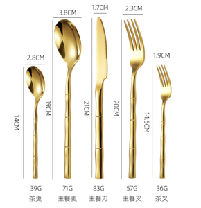 DFU0170 Juego de Cubiertos Dorados en Oferta, Cuchillo, Cuchara y Tenedor Dorados - Product Image 2