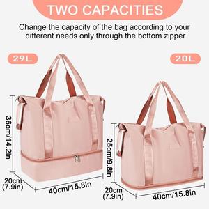 Bolsa de Viaje Impermeable con Compartimentos para Ropa Húmeda y Seca y Compartimento para Zapatos, Bolsa Deportiva Rosa para Natación, Viajes, Yoga y Gimnasio para Mujeres y Hombres - Product Image 2