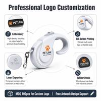 Laisse Rétractable de Luxe en Nylon Solide de 2,5 m pour Animaux de Compagnie, Mains Libres, pour Chien/Chat, Corde de Marche Automatique à Décrochage Rapide - Petite Taille