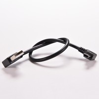 Câble de données USB mini 25 cm, USB 2.0 mâle à angle droit vers mini USB 5 broches mâle à angle gauche, adaptateur connecteur