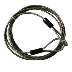 Трос с ПВХ-покрытием, блокировка кабеля безопасности с концами петли - Product Image 1
