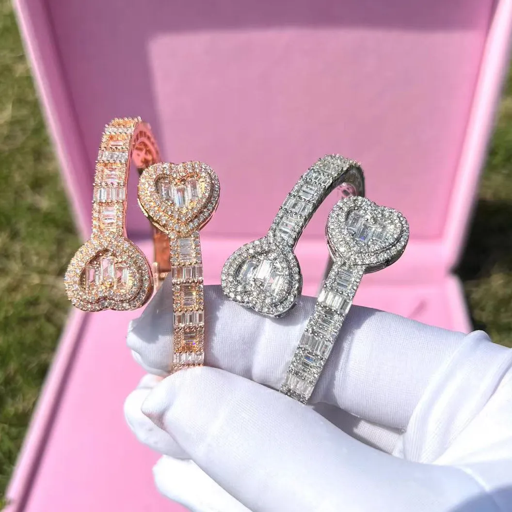 Bracelet baguette CZ glacé pour femmes, 12 pièces, 6mm, style hip hop, mode de rue réglable, complet glacé, pour dames