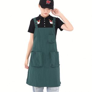 Wholesale Custom Logo Sustainable European Style Sleeveless Waterproof Cotton Bib <b>Apron</b> with Pockets for <b>Kitchen</b> Work Clothes - Product Image 4