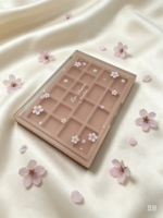 Palette de maquillage vide à 10 grilles avec couvercle transparent et base rose pour fard à paupières personnalisé et cosmétique