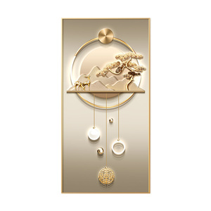 Décorations murales pour la maison lumière LED art mural lumineux en alliage d'aluminium luxe or nature morte image impression cristal porcelaine peinture - Product Image 3