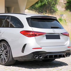 Mercedes-Benz C-Class Estate Rear Spoiler Piano Black Carbon Fiber Texture Ducktail Trunk Lip 2022+ - Product Image 2